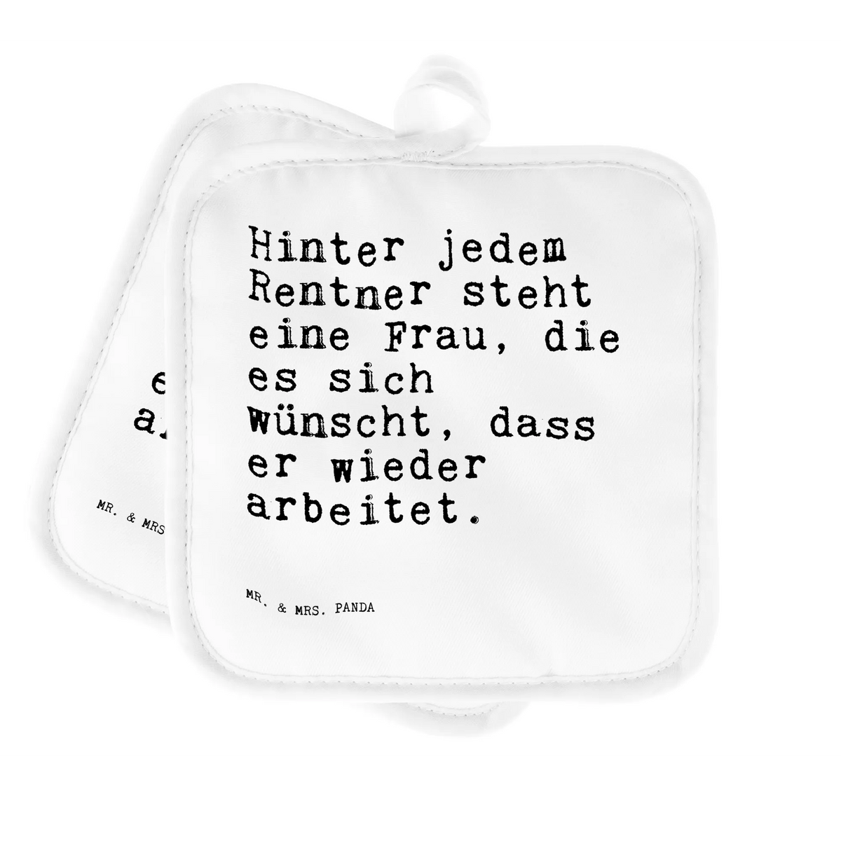 2er Set Topflappen  Hinter jedem Rentner steht... Topflappenset, Topflappen im Doppelpack, Ofenlappen, topfhalter, Topfuntersetzer, Doppel Topflappen, Topflappen Set, 2er Set Topflappen, Zwei Topflappen, Topflappen 2er Set, Kochlappen, Topflappen, Sprüche, Lustige Sprüche, Weisheiten, Zitate, Spruch, Spruch Geschenke, Spruch Sprüche Weisheiten Zitate Lustig Weisheit Worte