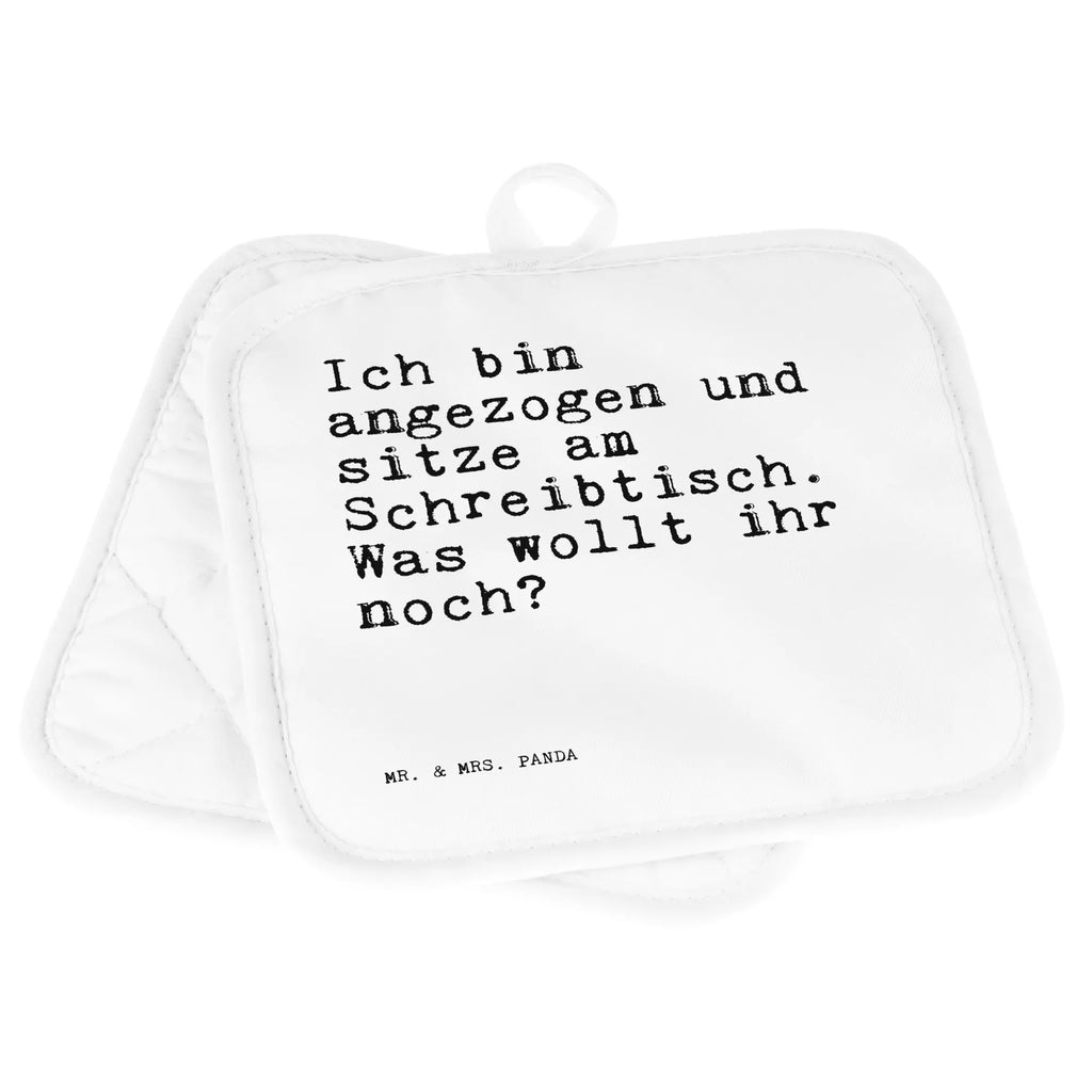 2er Set Topflappen  Sprüche und Zitate Ich bin angezogen und sitze am Schreibtisch. Was wollt ihr noch? Topfhandschuhe, Topfuntersetzer, Topflappen 2er Set, topfhalter, Topflappen Set, Topflappen, Topflappenset, 2er Set Topflappen, Sprüche, Lustige Sprüche, Weisheiten, Zitate, Spruch, Spruch Geschenke, Spruch Sprüche Weisheiten Zitate Lustig Weisheit Worte