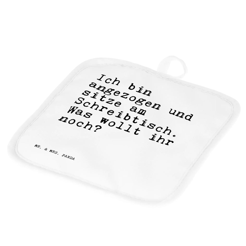 2er Set Topflappen  Sprüche und Zitate Ich bin angezogen und sitze am Schreibtisch. Was wollt ihr noch? Topfhandschuhe, Topfuntersetzer, Topflappen 2er Set, topfhalter, Topflappen Set, Topflappen, Topflappenset, 2er Set Topflappen, Sprüche, Lustige Sprüche, Weisheiten, Zitate, Spruch, Spruch Geschenke, Spruch Sprüche Weisheiten Zitate Lustig Weisheit Worte