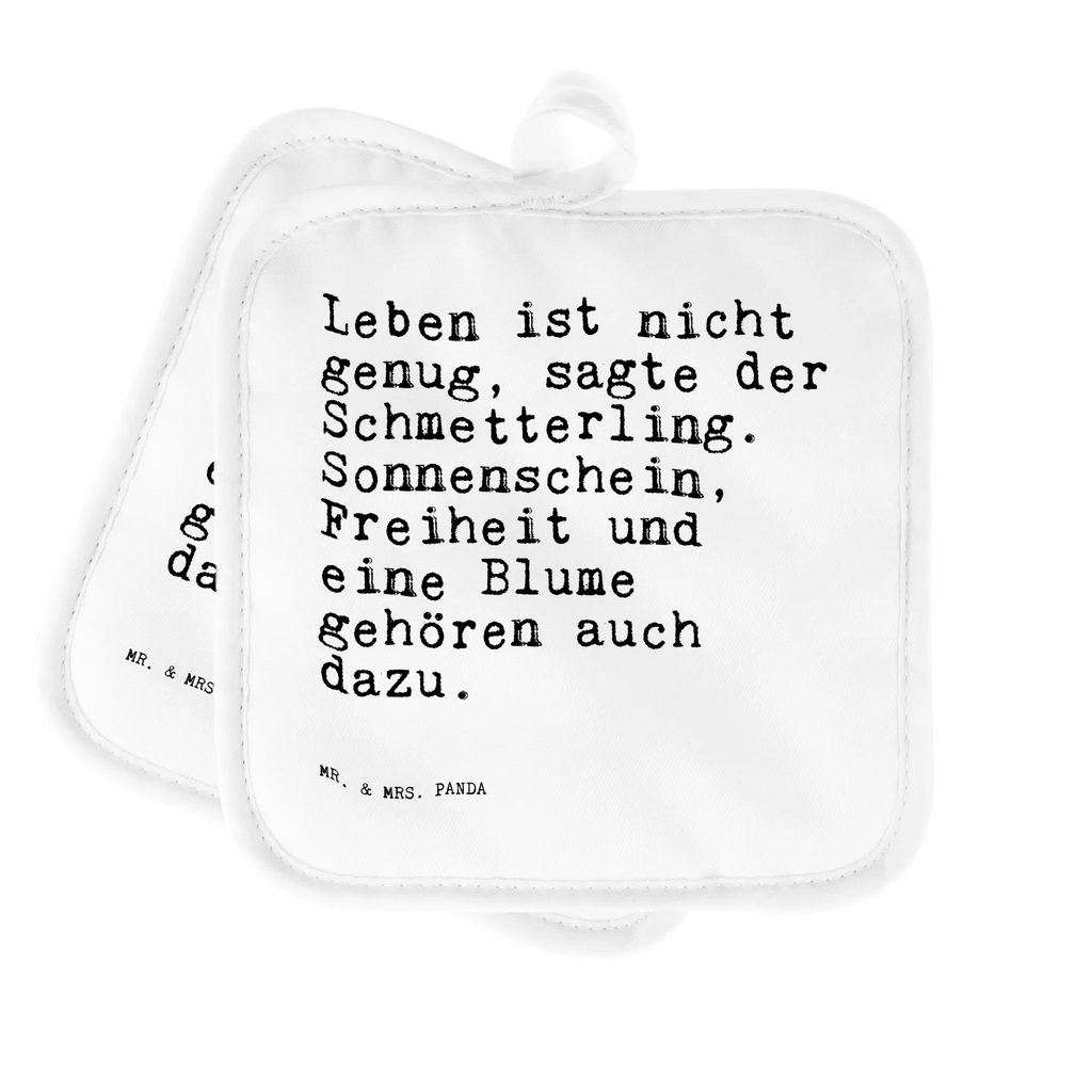 2-elementowy zestaw podkładek pod garnki Leben ist nicht genug,... Przysłowie, przysłowia, zabawne przysłowia, mądrości, cytaty, prezenty z przysłowiami