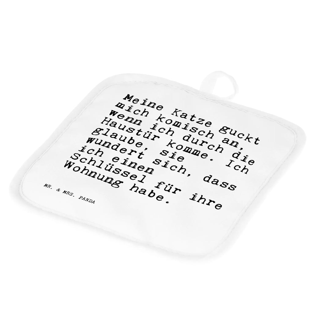2-elementowy zestaw podkładek pod garnki Meine Katze guckt mich... Przysłowie, przysłowia, zabawne przysłowia, mądrości, cytaty, prezenty z przysłowiami