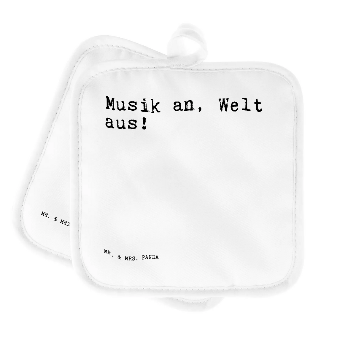 Pot holder Musik an, Welt aus!... oven cloth set, gloves, baking, oven glove, potholders, set, kitchen, oven mitts, cooking, saying, sayings, funny, wisdom, quotes, Sayings Proverbs Wisdom Quotes Funny Wisdom Words