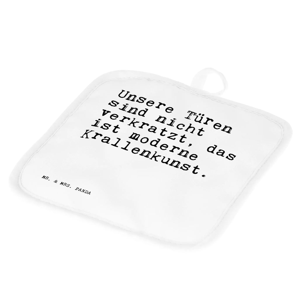 2er Set Topflappen  Sprüche und Zitate Unsere Türen sind nicht verkratzt, das ist moderne Krallenkunst. Topflappen 2er Set, Topfhandschuhe, Topflappen, Topfuntersetzer, Topflappen Set, 2er Set Topflappen, Topflappenset, topfhalter, Sprüche, Lustige Sprüche, Weisheiten, Zitate, Spruch, Spruch Geschenke, Spruch Sprüche Weisheiten Zitate Lustig Weisheit Worte