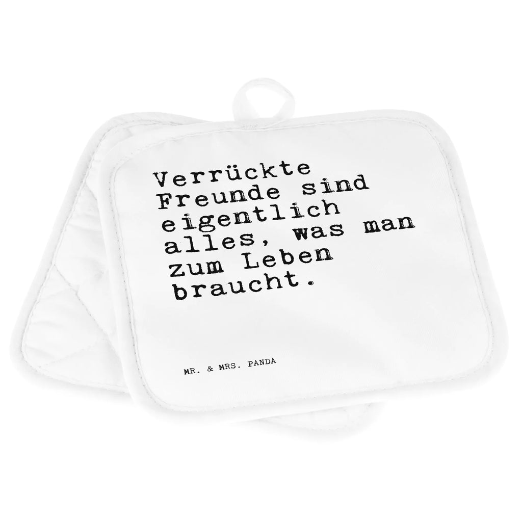 2-elementowy zestaw podkładek pod garnki Verrückte Freunde sind eigentlich... Przysłowie, przysłowia, zabawne przysłowia, mądrości, cytaty, prezenty z przysłowiami