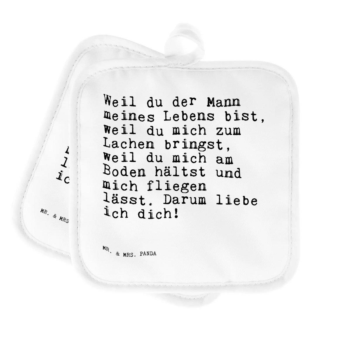 Pot holder Weil du der Mann... baking, oven cloth set, cooking, set, gloves, oven glove, potholders, kitchen, oven mitts, saying, sayings, funny, wisdom, quotes, Sayings Proverbs Wisdom Quotes Funny Wisdom Words