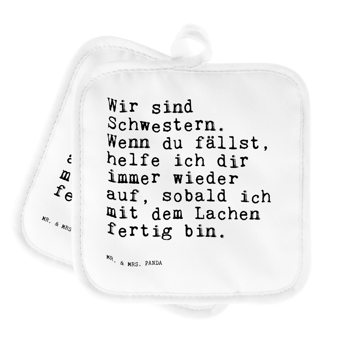 Pot holder Wir sind Schwestern. Wenn... gloves, kitchen, baking, oven cloth set, oven mitts, cooking, potholders, set, oven glove, saying, sayings, funny, wisdom, quotes, Sayings Proverbs Wisdom Quotes Funny Wisdom Words