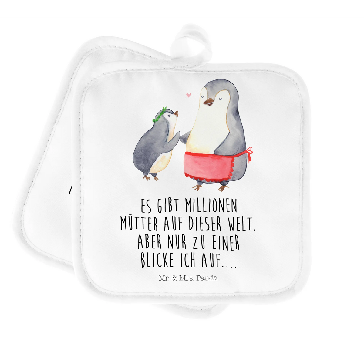 2er Set Topflappen  Pinguin mit Kind Zwei Topflappen, Topflappenset, Topflappen im Doppelpack, Topflappen Set, Doppel Topflappen, Topflappen 2er Set, 2er Set Topflappen, Topflappen, Ofenlappen, Kochlappen, topfhalter, Topfuntersetzer, Familie, Vatertag, Schwester, Muttertag, Bruder, Papa, Oma, Mama, Opa, Mutter, Geburststag, Mami, Geschenk, Mutti