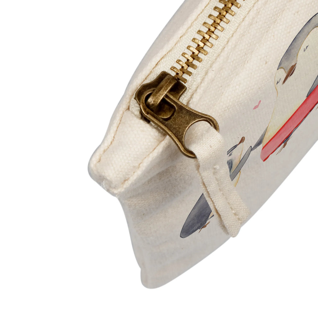 torebka na makijaż Pingwin z dzieckiem Kosmetiktasche, Waschbeutel, aufbewahrungstasche, Schlampermäppchen, toiletry bag, kosmetiktäschchen, aufbewahrungsbeutel, Schminktäschchen, Kulturbeutel, Waschtasche, Stiftemäppchen, Kulturtasche, Schminktasche, beauty case, Federmappe, pencil case, pinsel tasche, Kosmetikbeutel, Mäppchen, Schminkbeutel, Etui, utensilientasche, beauty tasche, Bruder, Papa, Opa, Schwester, Oma, Familie, Vatertag, Mama, Muttertag, Geschenk, Mutti, Geburststag, Mami, Mutter