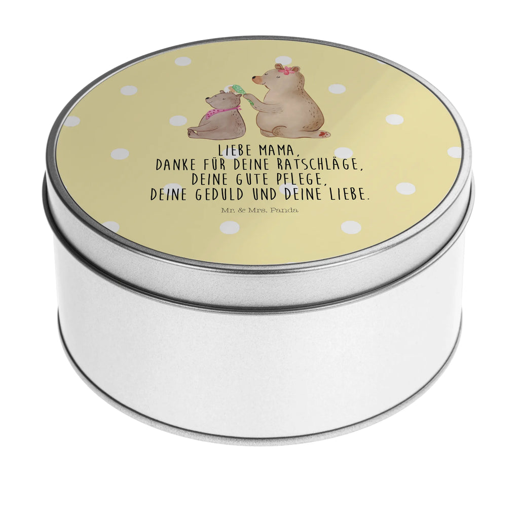 okrągła puszka z blachy niedźwiedź dziecko Rodzina, Dzień Ojca, Dzień Matki, brat, siostra, mama, tata, babcia, dziadek