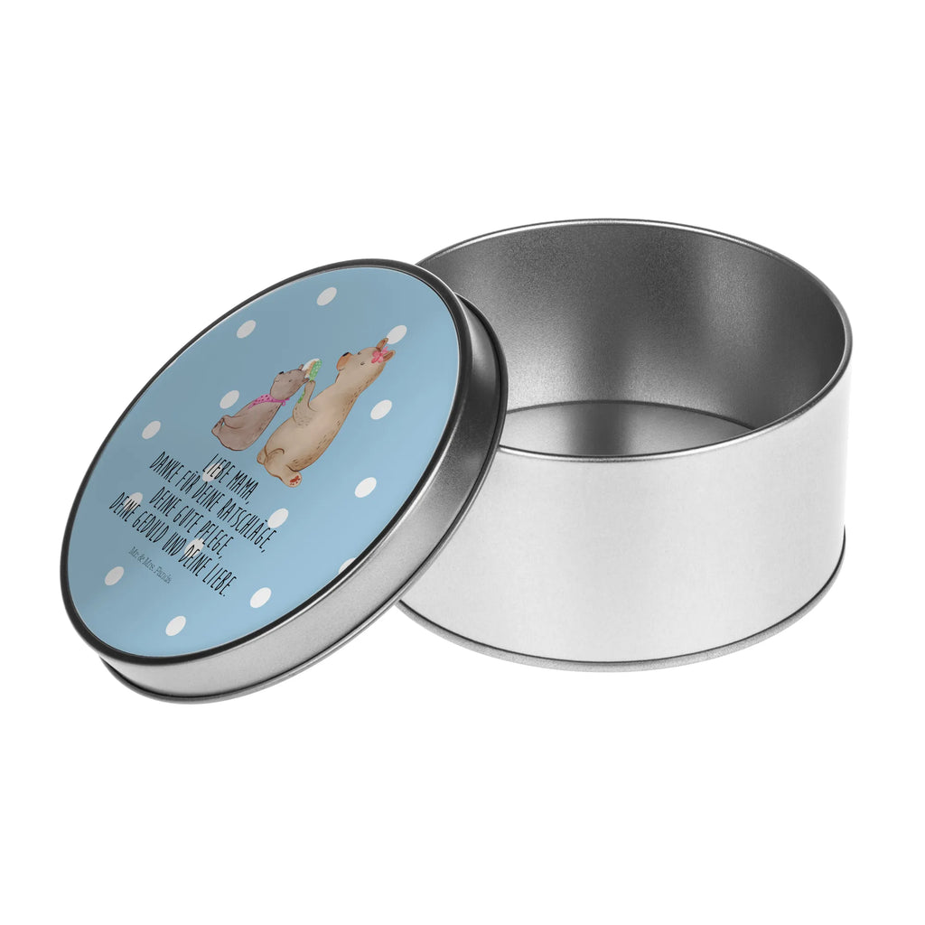 okrągła puszka z blachy niedźwiedź dziecko Rodzina, Dzień Ojca, Dzień Matki, brat, siostra, mama, tata, babcia, dziadek