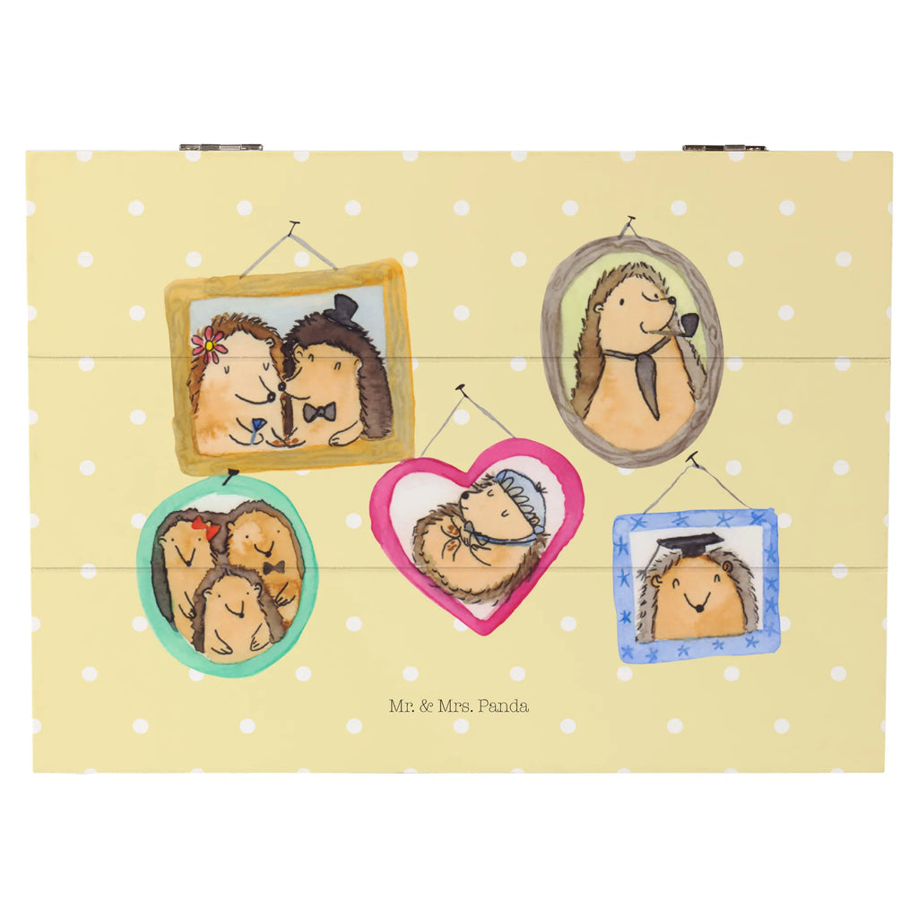 Wooden chest Hedgehog family XXL, Kiste, Erinnerungsbox, Schatulle, Holzkiste, Geschenkbox, Schatzkiste, Dekokiste, Aufbewahrungsbox, Truhe, Geschenkdose, Erinnerungskiste, Familie, Vatertag, Muttertag, Bruder, Schwester, Mama, Papa, Oma, Opa, Zusammenhalt, Bilder, Liebe, Igel, Glück