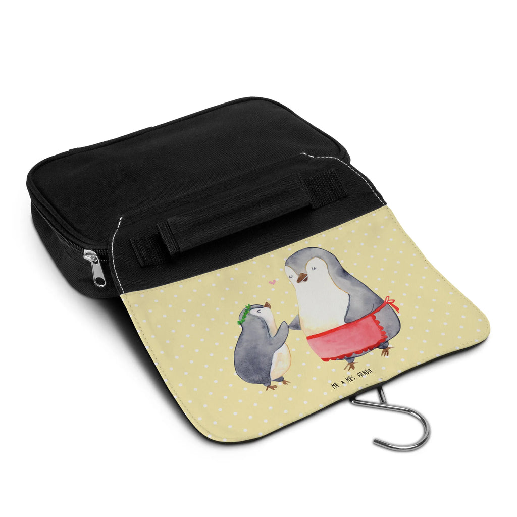 Wash bag Penguin with child Cosmetic bag, To hang up, Ladies, Gentlemen, Toilet bag, Wash bag, Family, Father's Day, Mother's Day, brother, sister, Mom, Dad, Mummy, Mother, Birthday, Gift, Mommy