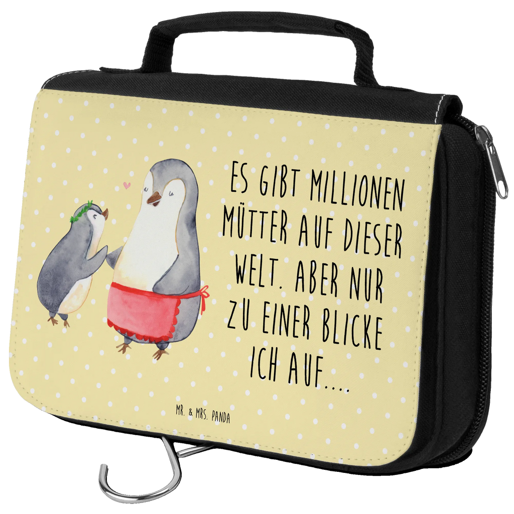 Wash bag Penguin with child Cosmetic bag, To hang up, Ladies, Gentlemen, Toilet bag, Wash bag, Family, Father's Day, Mother's Day, brother, sister, Mom, Dad, Mummy, Mother, Birthday, Gift, Mommy