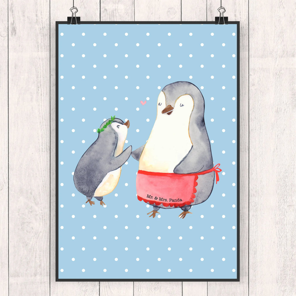 Poster Penguin with child Poster, Wandposter, Bild, Wanddeko, Küchenposter, Kinderposter, Wanddeko Bild, Raumdekoration, Wanddekoration, Handgemaltes Poster, Mr. & Mrs. Panda Poster, Designposter, Kunstdruck, Posterdruck, Familie, Vatertag, Muttertag, Bruder, Schwester, Mama, Papa, Oma, Opa, Geschenk, Mami, Mutti, Mutter, Geburststag