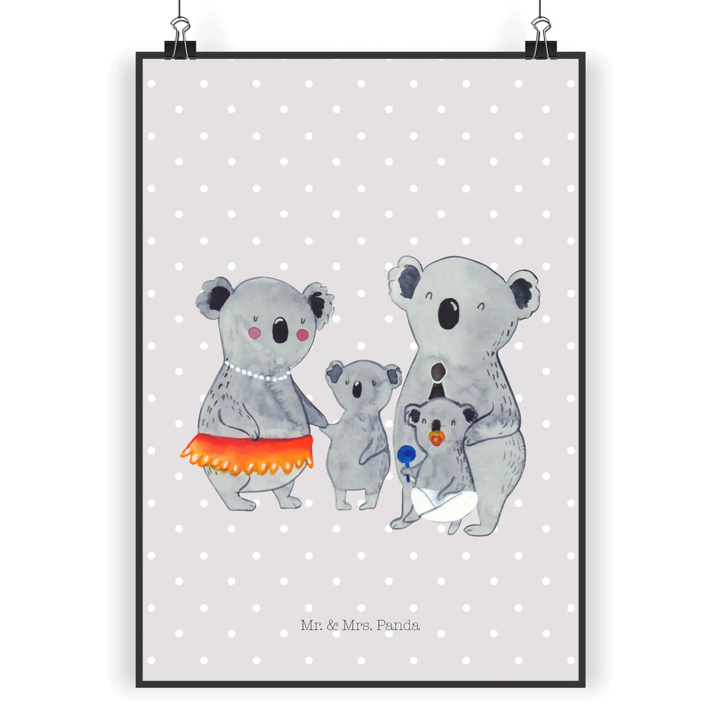 Poster Koala Family Wandposter, Küchenposter, Wanddeko, Raumdekoration, Poster, Wanddekoration, Kinderposter, Bild, Handgemaltes Poster, Mr. & Mrs. Panda Poster, Designposter, Posterdruck, Kunstdruck, Wanddeko Bild, Familie, Vatertag, Muttertag, Bruder, Schwester, Mama, Papa, Oma, Opa, Koalas, Koala, Kinder, Familienleben, Geschwister, Family