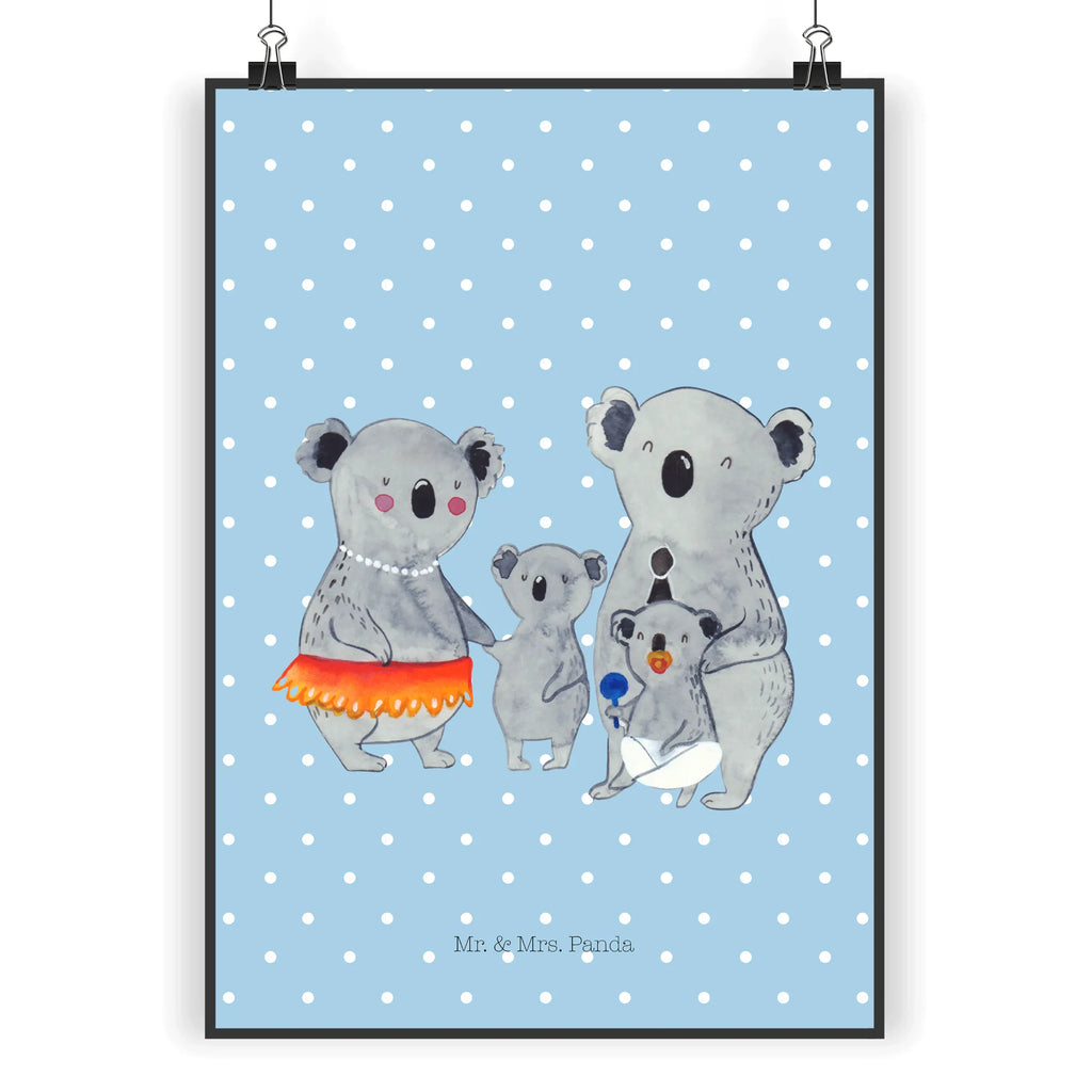 Poster Koala Family Wandposter, Küchenposter, Wanddeko, Raumdekoration, Poster, Wanddekoration, Kinderposter, Bild, Handgemaltes Poster, Mr. & Mrs. Panda Poster, Designposter, Posterdruck, Kunstdruck, Wanddeko Bild, Familie, Vatertag, Muttertag, Bruder, Schwester, Mama, Papa, Oma, Opa, Koalas, Koala, Kinder, Familienleben, Geschwister, Family