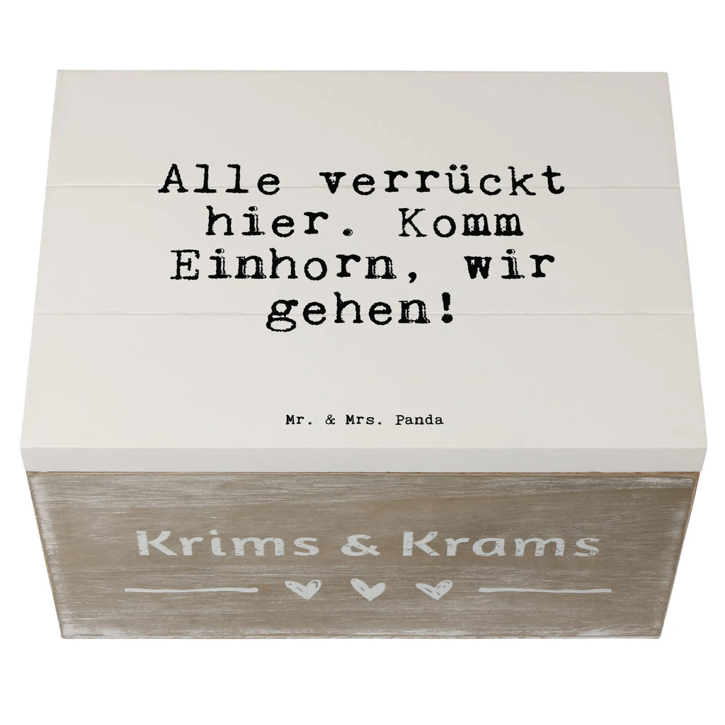 Wooden chest Alle verrückt hier. Komm... Truhe, Geschenkdose, XXL, Aufbewahrungsbox, Kiste, Schatzkiste, Erinnerungsbox, Holzkiste, Geschenkbox, Erinnerungskiste, Dekokiste, Schatulle, Spruch, Sprüche, lustige Sprüche, Weisheiten, Zitate, Spruch Geschenke, Spruch Sprüche Weisheiten Zitate Lustig Weisheit Worte