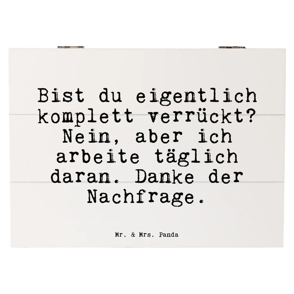 Skrzynia drewniana Bist du eigentlich komplett... Przysłowie, przysłowia, zabawne przysłowia, mądrości, cytaty, prezenty z przysłowiami