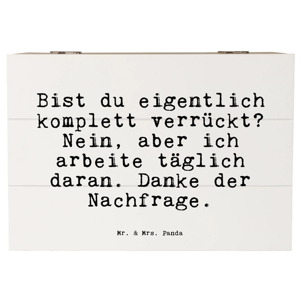 Skrzynia drewniana Bist du eigentlich komplett... Przysłowie, przysłowia, zabawne przysłowia, mądrości, cytaty, prezenty z przysłowiami