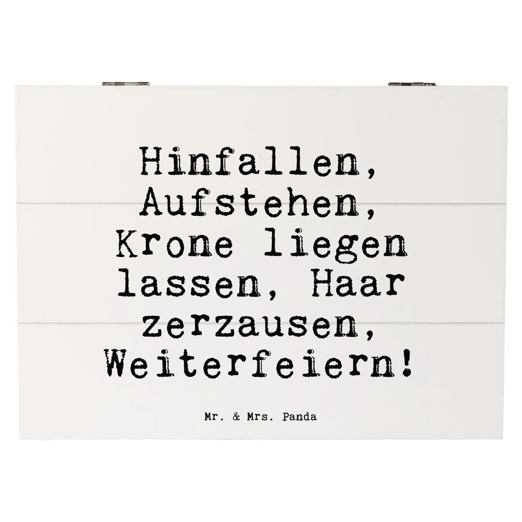 Holzkiste Sprüche und Zitate Hinfallen, Aufstehen, Krone liegen lassen, Haar zerzausen, Weiterfeiern! Geschenkbox, Aufbewahrungsbox, Holzkiste, Schatzkiste, Schatulle, Erinnerungsbox, Erinnerungskiste, Truhe, Dekokiste, Kiste, XXL, Geschenkdose, Spruch, Sprüche, lustige Sprüche, Weisheiten, Zitate, Spruch Geschenke, Spruch Sprüche Weisheiten Zitate Lustig Weisheit Worte