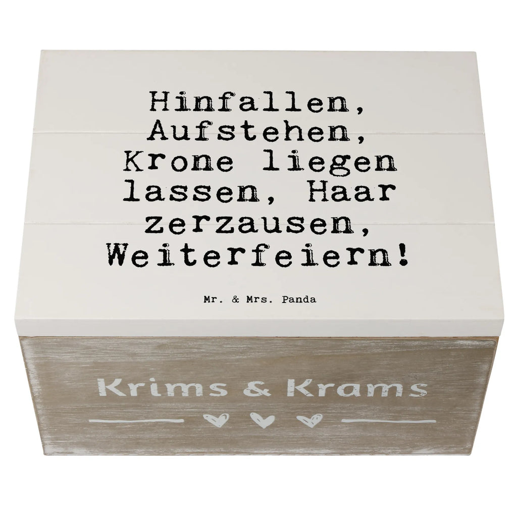 Holzkiste Sprüche und Zitate Hinfallen, Aufstehen, Krone liegen lassen, Haar zerzausen, Weiterfeiern! Geschenkbox, Aufbewahrungsbox, Holzkiste, Schatzkiste, Schatulle, Erinnerungsbox, Erinnerungskiste, Truhe, Dekokiste, Kiste, XXL, Geschenkdose, Spruch, Sprüche, lustige Sprüche, Weisheiten, Zitate, Spruch Geschenke, Spruch Sprüche Weisheiten Zitate Lustig Weisheit Worte