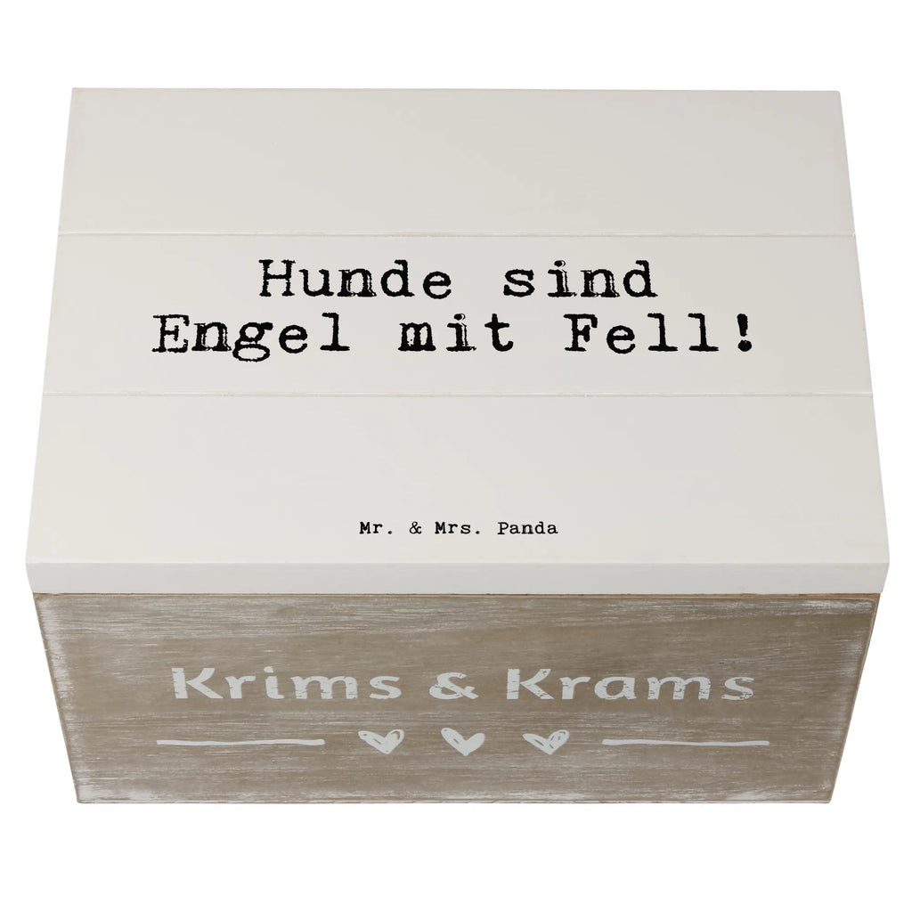 Skrzynia drewniana Hunde sind Engel mit... Przysłowie, przysłowia, zabawne przysłowia, mądrości, cytaty, prezenty z przysłowiami