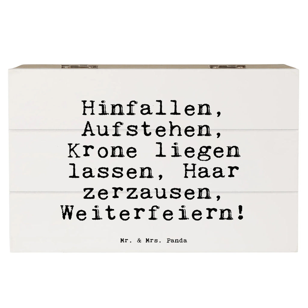Holzkiste Sprüche und Zitate Hinfallen, Aufstehen, Krone liegen lassen, Haar zerzausen, Weiterfeiern! Geschenkbox, Aufbewahrungsbox, Holzkiste, Schatzkiste, Schatulle, Erinnerungsbox, Erinnerungskiste, Truhe, Dekokiste, Kiste, XXL, Geschenkdose, Spruch, Sprüche, lustige Sprüche, Weisheiten, Zitate, Spruch Geschenke, Spruch Sprüche Weisheiten Zitate Lustig Weisheit Worte
