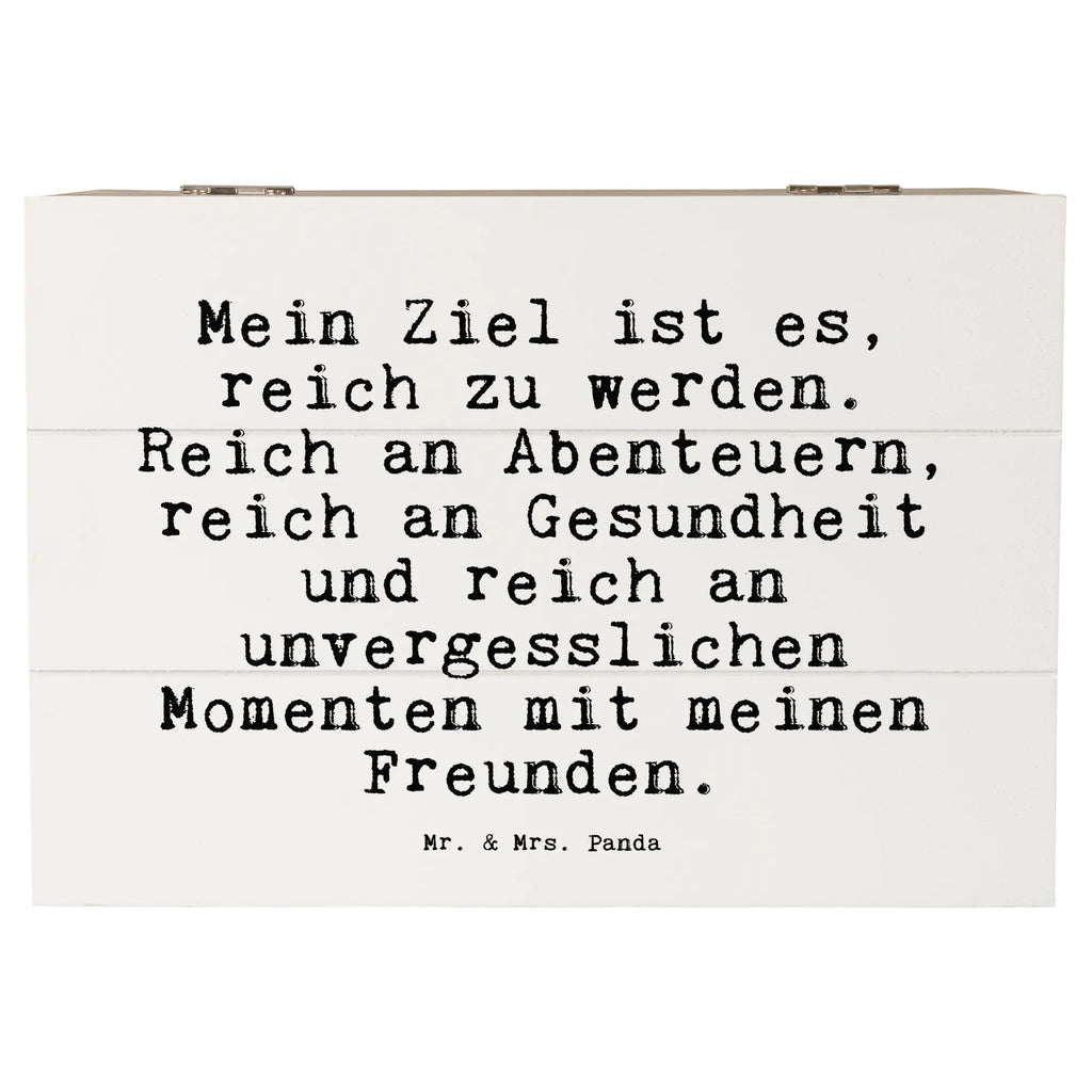 Holzkiste Sprüche und Zitate Mein Ziel ist es, reich zu werden. Reich an Abenteuern, reich an Gesundheit und reich an unvergesslichen Momenten mit meinen Freunden. Kiste, Truhe, Schatulle, XXL, Erinnerungsbox, Erinnerungskiste, Schatzkiste, Geschenkdose, Dekokiste, Geschenkbox, Holzkiste, Aufbewahrungsbox, Spruch, Sprüche, lustige Sprüche, Weisheiten, Zitate, Spruch Geschenke, Spruch Sprüche Weisheiten Zitate Lustig Weisheit Worte