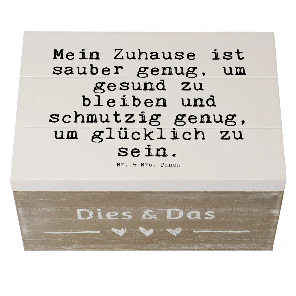 Wooden chest Mein Zuhause ist sauber... memory box, storage box, XXL, Wooden box, treasure chest, casket, box, decorative box, chest, saying, sayings, funny, wisdom, quotes, Sayings Proverbs Wisdom Quotes Funny Wisdom Words