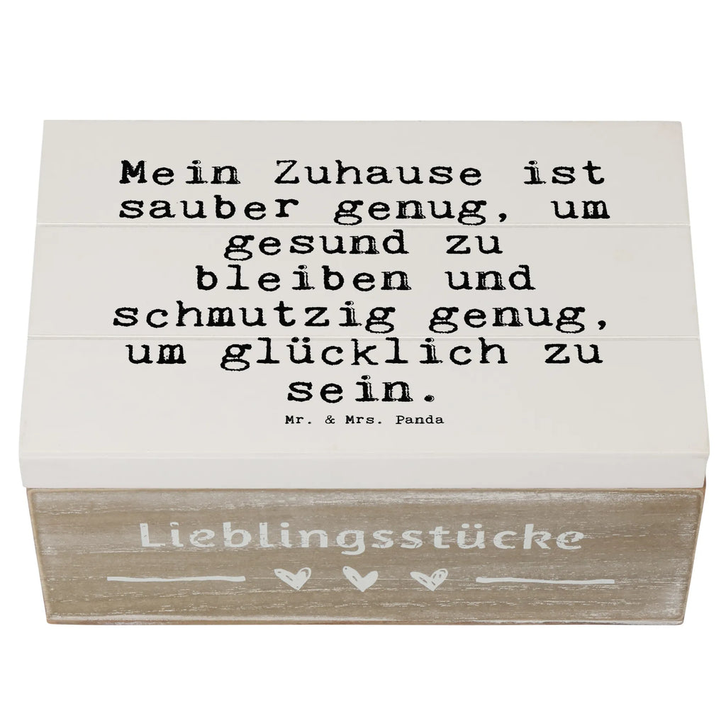 Wooden chest Mein Zuhause ist sauber... memory box, storage box, XXL, Wooden box, treasure chest, casket, box, decorative box, chest, saying, sayings, funny, wisdom, quotes, Sayings Proverbs Wisdom Quotes Funny Wisdom Words