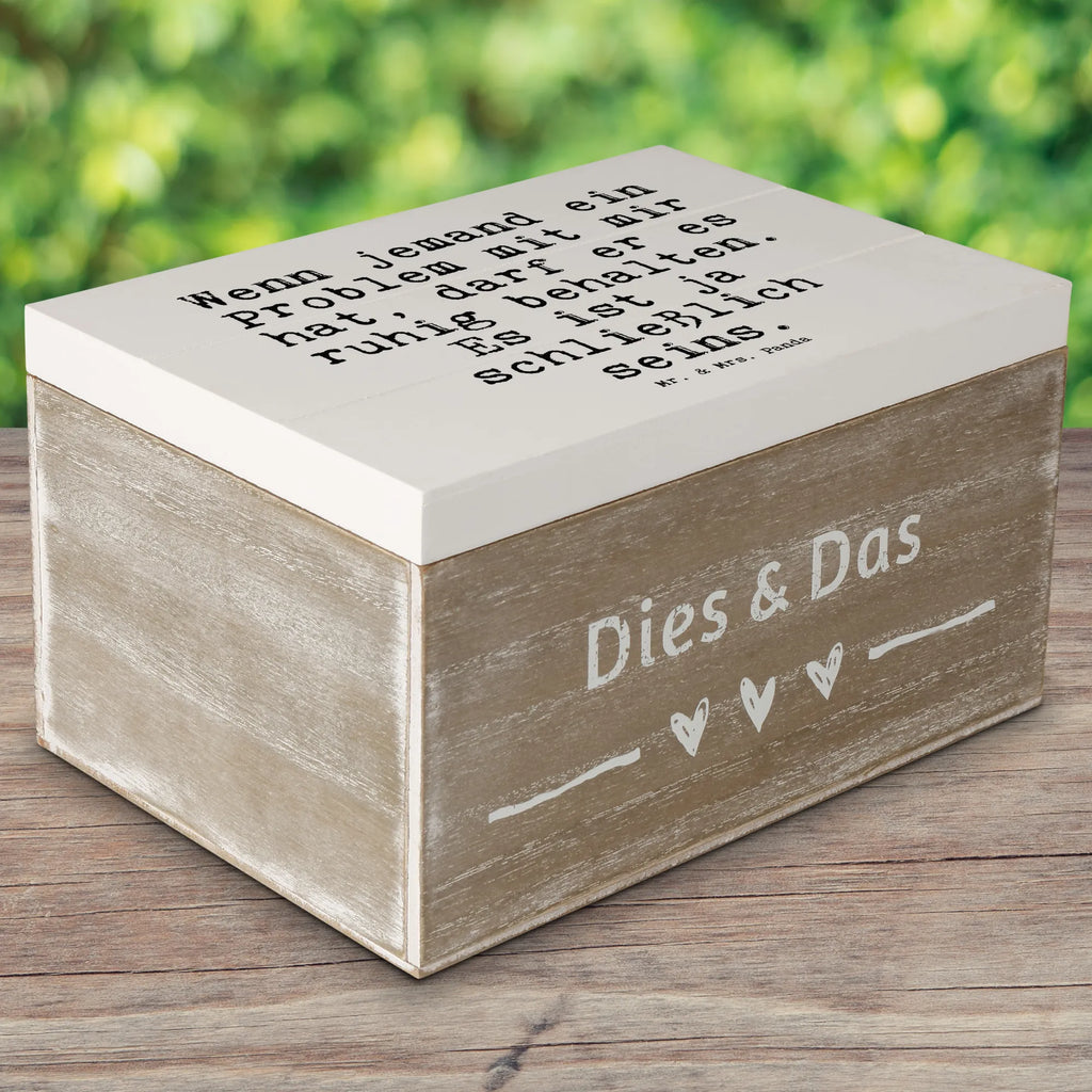 Skrzynia drewniana Wenn jemand ein Problem... Przysłowie, przysłowia, zabawne przysłowia, mądrości, cytaty, prezenty z przysłowiami