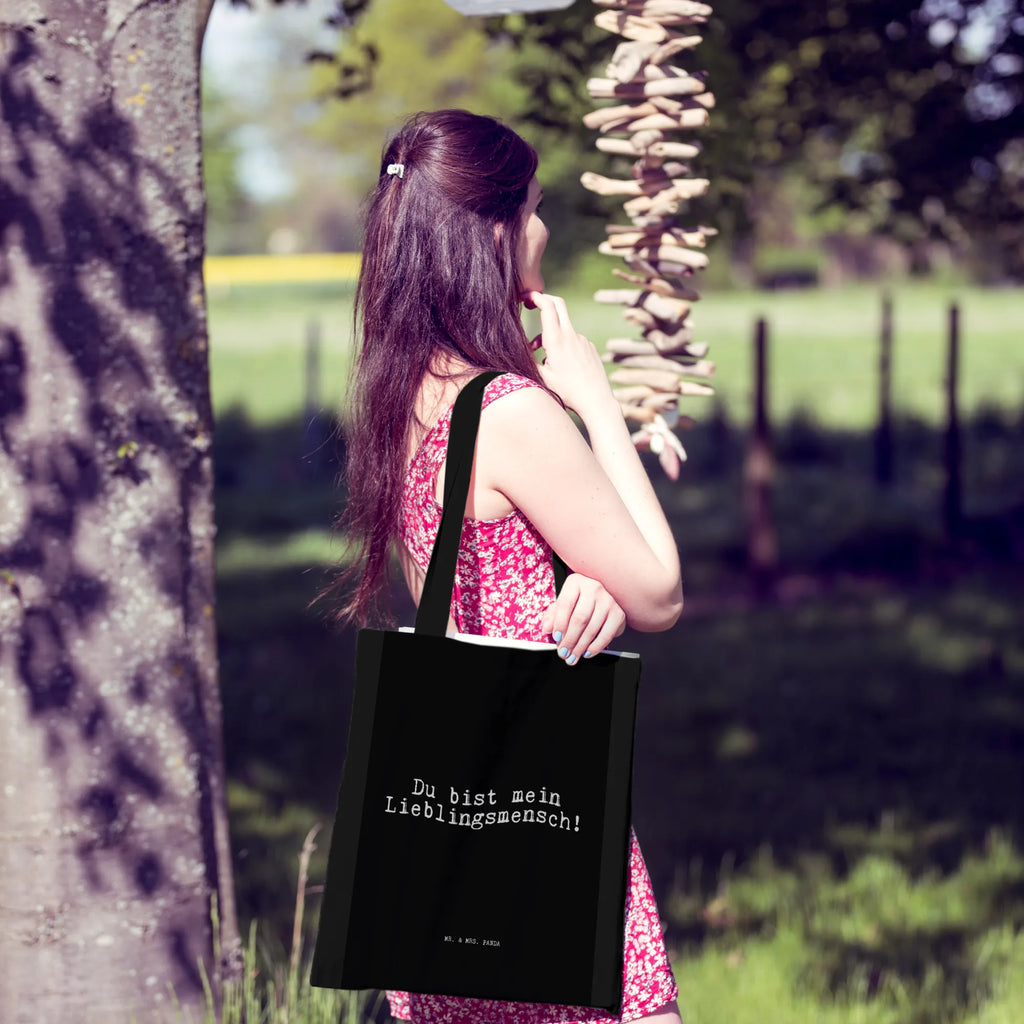 Tote bag Du bist mein Lieblingsmensch! cloth bag, shoulder bag, shopper, shopping bag, pouch, cotton bag, bag, Carrier bag, jute bag, saying, sayings, funny, wisdom, quotes, Sayings Proverbs Wisdom Quotes Funny Wisdom Words