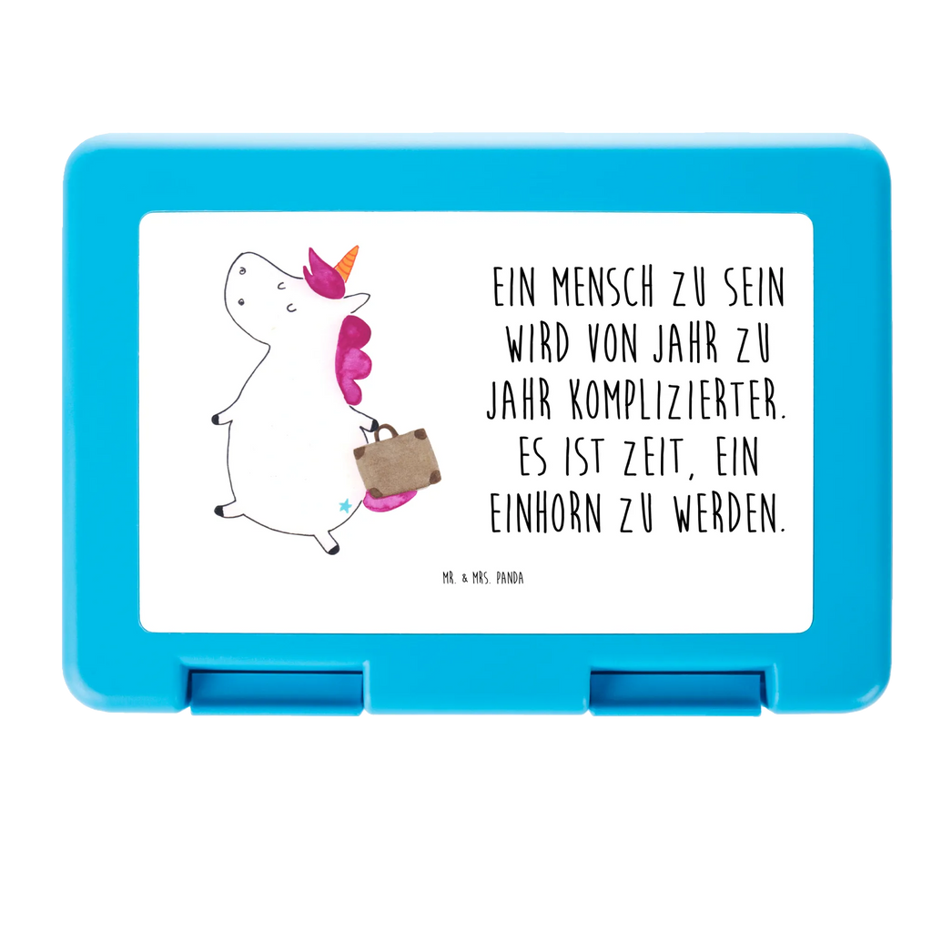 Pudełko na kanapki Jednorożec walizka Brotbox, Snackbox, Lunch box, Butterbrotdose, Brotzeitbox, Einhorn, Einhörner, Einhorn Deko, Unicorn, unicorn, Koffer, Verreisen, Reise, Gepäck, Abenteuer, Erwachsen, Kind, albern, Spaß, lustig, witzig