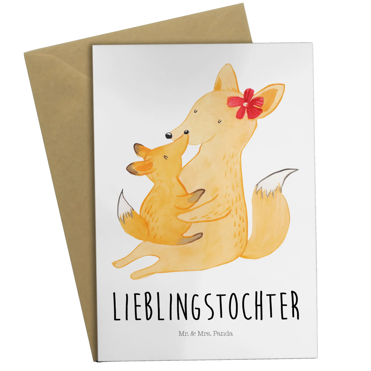Greetings card Fox mummy Father's Day, Mother's Day, mother, present, daughter, favourite daughter, best daughter