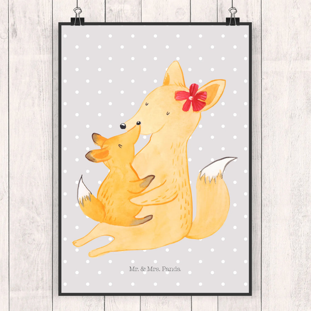 Poster Fuchs Mama & Kind Kinderposter, Küchenposter, Wanddeko Bild, Wandposter, Wanddekoration, Wanddeko, Bild, Mr. & Mrs. Panda Poster, Raumdekoration, Kunstdruck, Poster, Handgemaltes Poster, Designposter, Posterdruck, Familie, Vatertag, Muttertag, Bruder, Schwester, Mama, Papa, Oma, Opa, Tochter, Mutter, Lieblingstochter, Beste Tochter, Geschenk