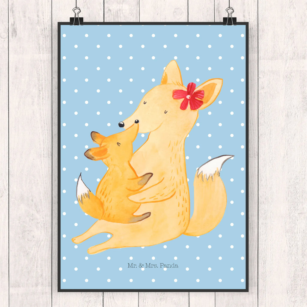 Poster Fuchs Mama & Kind Kinderposter, Küchenposter, Wanddeko Bild, Wandposter, Wanddekoration, Wanddeko, Bild, Mr. & Mrs. Panda Poster, Raumdekoration, Kunstdruck, Poster, Handgemaltes Poster, Designposter, Posterdruck, Familie, Vatertag, Muttertag, Bruder, Schwester, Mama, Papa, Oma, Opa, Tochter, Mutter, Lieblingstochter, Beste Tochter, Geschenk