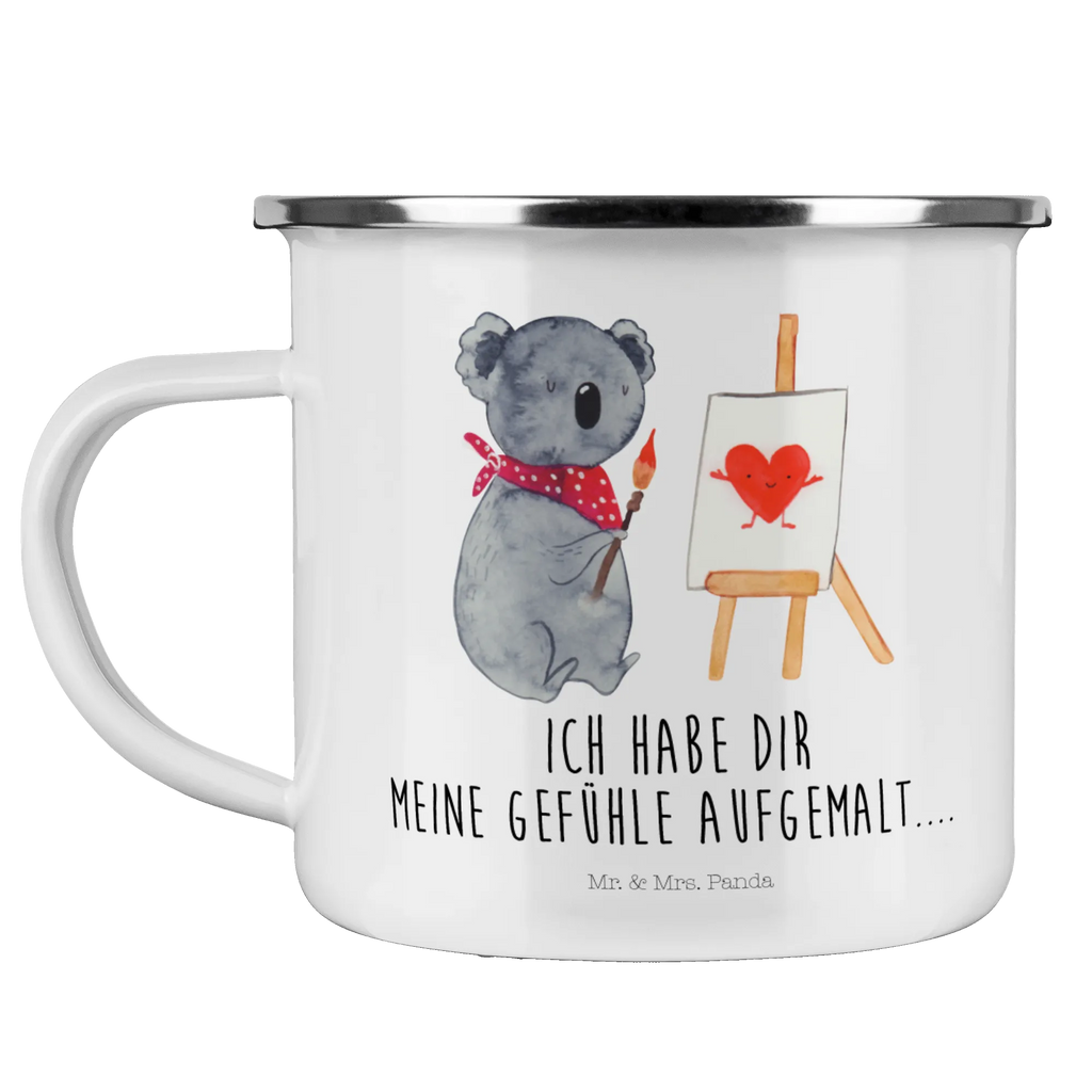 Kempingowy kubek emaliowany koala artysta Kaffeetasse, Trinkbecher, Emaille Tasse, Teebecher, wandertasse, Tasse, reisetasse, Metalltasse, Blechtasse, blechbecher, wanderbecher, Emaille Becher, emaillebecher, Kaffeebecher, metallbecher, Teetasse, Campingtasse, Reisebecher, Becher, Campingbecher, Emailletasse, becher emaille, Pott, Tasse Emaille, Koalabär, Koala, Künstler, Gefühle, Liebesgeschenk, Liebe, Zeichnen, Liebensbeweis