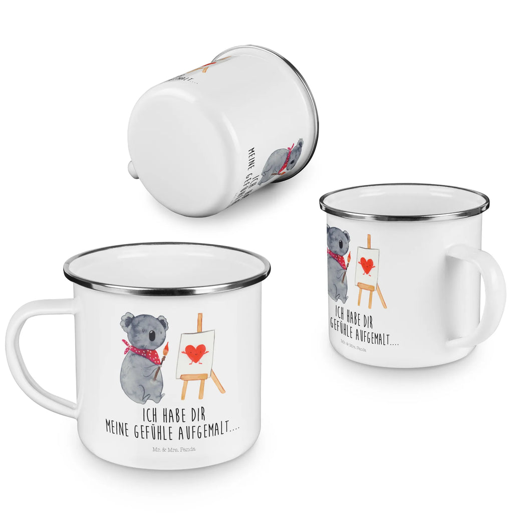 Kempingowy kubek emaliowany koala artysta Kaffeetasse, Trinkbecher, Emaille Tasse, Teebecher, wandertasse, Tasse, reisetasse, Metalltasse, Blechtasse, blechbecher, wanderbecher, Emaille Becher, emaillebecher, Kaffeebecher, metallbecher, Teetasse, Campingtasse, Reisebecher, Becher, Campingbecher, Emailletasse, becher emaille, Pott, Tasse Emaille, Koalabär, Koala, Künstler, Gefühle, Liebesgeschenk, Liebe, Zeichnen, Liebensbeweis