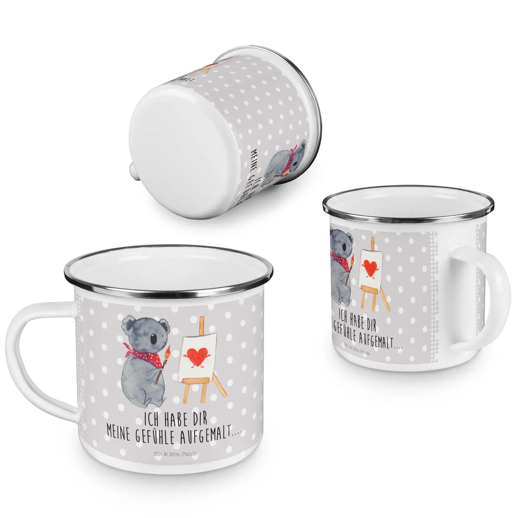 Kempingowy kubek emaliowany koala artysta Kaffeetasse, Trinkbecher, Emaille Tasse, Teebecher, wandertasse, Tasse, reisetasse, Metalltasse, Blechtasse, blechbecher, wanderbecher, Emaille Becher, emaillebecher, Kaffeebecher, metallbecher, Teetasse, Campingtasse, Reisebecher, Becher, Campingbecher, Emailletasse, becher emaille, Pott, Tasse Emaille, Koalabär, Koala, Künstler, Gefühle, Liebesgeschenk, Liebe, Zeichnen, Liebensbeweis