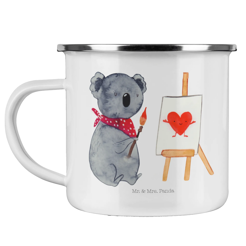 Kempingowy kubek emaliowany koala artysta Kaffeetasse, Trinkbecher, Emaille Tasse, Teebecher, wandertasse, Tasse, reisetasse, Metalltasse, Blechtasse, blechbecher, wanderbecher, Emaille Becher, emaillebecher, Kaffeebecher, metallbecher, Teetasse, Campingtasse, Reisebecher, Becher, Campingbecher, Emailletasse, becher emaille, Pott, Tasse Emaille, Koalabär, Koala, Künstler, Gefühle, Liebesgeschenk, Liebe, Zeichnen, Liebensbeweis