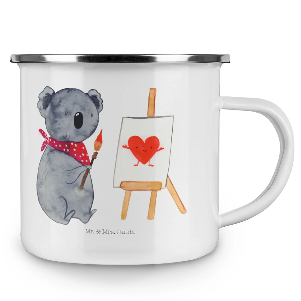 Kempingowy kubek emaliowany koala artysta Kaffeetasse, Trinkbecher, Emaille Tasse, Teebecher, wandertasse, Tasse, reisetasse, Metalltasse, Blechtasse, blechbecher, wanderbecher, Emaille Becher, emaillebecher, Kaffeebecher, metallbecher, Teetasse, Campingtasse, Reisebecher, Becher, Campingbecher, Emailletasse, becher emaille, Pott, Tasse Emaille, Koalabär, Koala, Künstler, Gefühle, Liebesgeschenk, Liebe, Zeichnen, Liebensbeweis