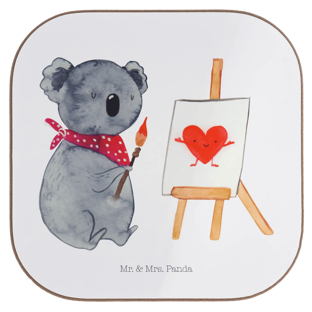 Quadratische Untersetzer Koala Künstler Untersetzer, Untersetzer aus Holz, Untersetzer Gläser, Bierdeckel, Getränkeuntersetzer, Tassen Untersetzer, Untersetzer Holz, Untersetzer für Gläser, Glasuntersetzer, Untersetzer Design, Holzuntersetzer, Korkuntersetzer, Koala, Koalabär, Liebesgeschenk, Liebensbeweis, zeichnen, Künstler, Gefühle, Liebe