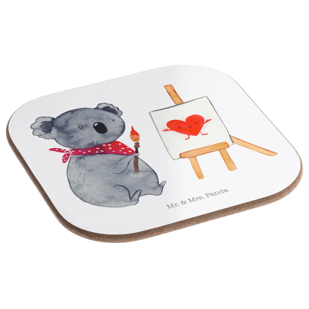 Quadratische Untersetzer Koala Künstler Untersetzer, Untersetzer aus Holz, Untersetzer Gläser, Bierdeckel, Getränkeuntersetzer, Tassen Untersetzer, Untersetzer Holz, Untersetzer für Gläser, Glasuntersetzer, Untersetzer Design, Holzuntersetzer, Korkuntersetzer, Koala, Koalabär, Liebesgeschenk, Liebensbeweis, zeichnen, Künstler, Gefühle, Liebe
