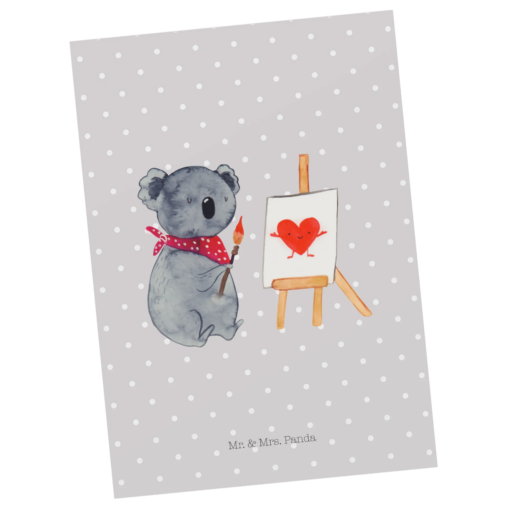Postkarte Koala Künstler Einladungskarte, Grußkarte, Ansichtskarten, Einladung, Einladung Geburtstag, Ansichtskarte, Dankeskarte, Postkarte, Geburtstagskarte, Einladungskarten Geburtstag, Geschenkkarte, Karte, Koala, Koalabär, Gefühle, Liebesgeschenk, zeichnen, Künstler, Liebe, Liebensbeweis
