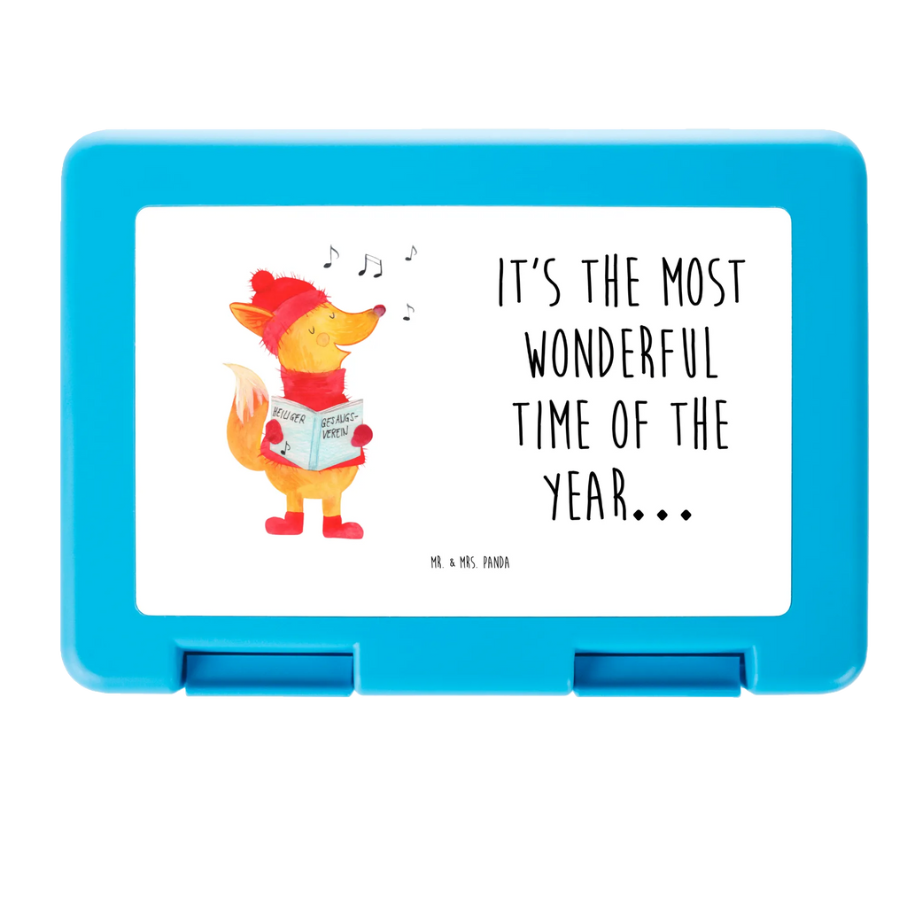 Pudełko na kanapki lis Śpiewak Zima, Boże Narodzenie, dekoracje świąteczne, Mikołaj, Adwent, Wigilia, zimowy motyw