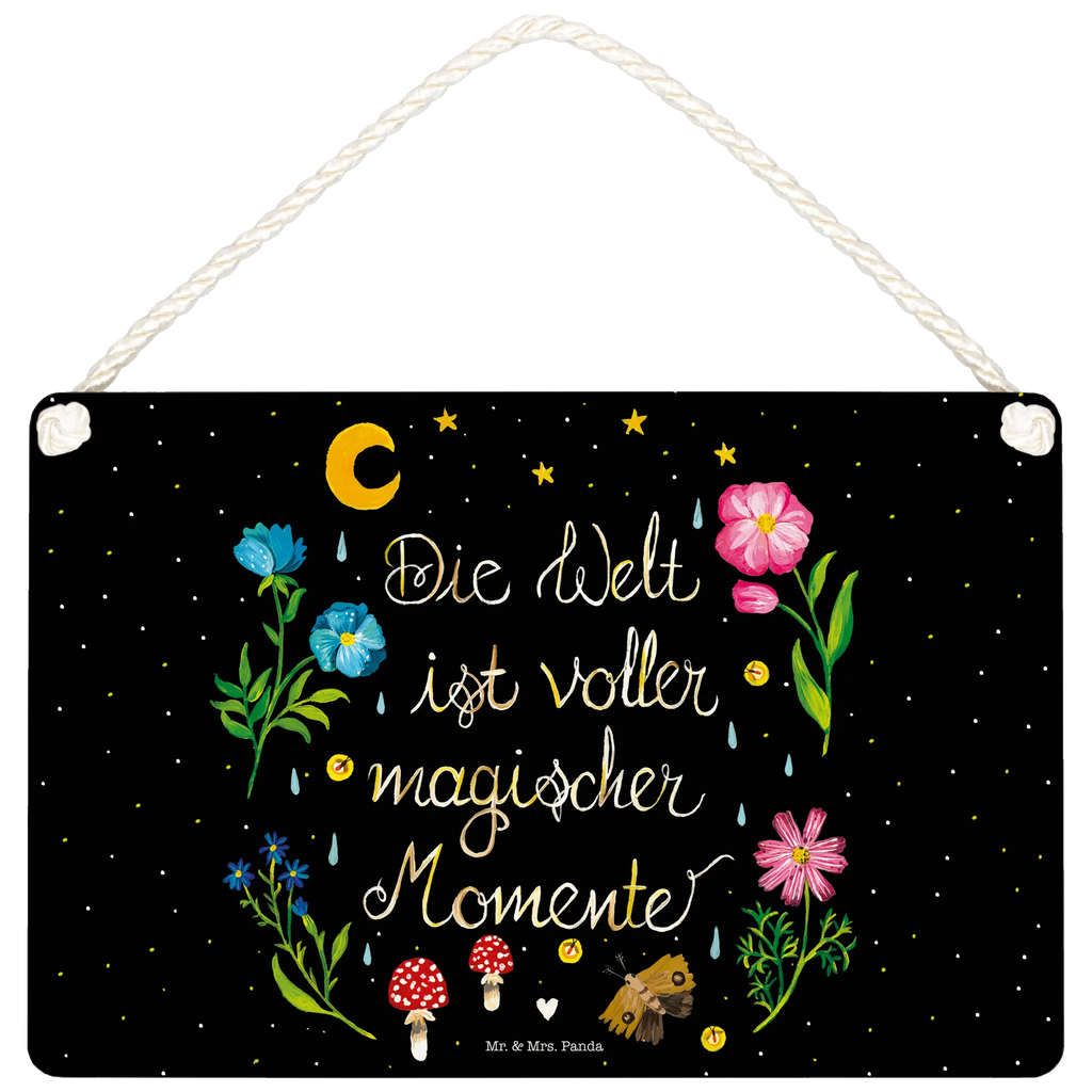 Decorative sign Magic World Nature, joy of life, love, magic, Magic moments, night, saying beautiful, motivation, wisdom, flowers, saying positive, black