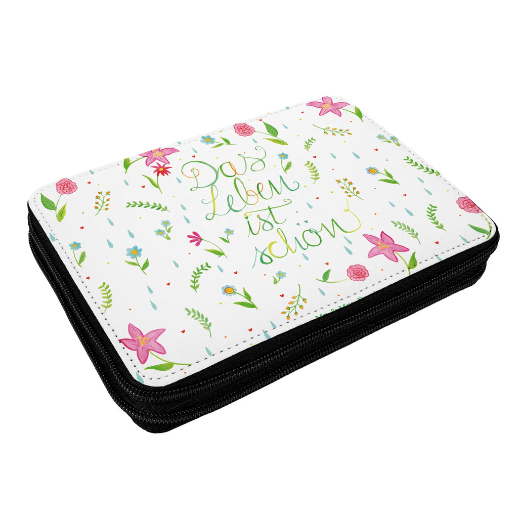Leather folder Flower Life pen roll, pupil, pencil case, primary school, school, pencil bag, motif, gift, enrolment, child, Nature, joy of life, love, Flowers, Being happy, Motivation saying, Life is beautiful, Saying about life