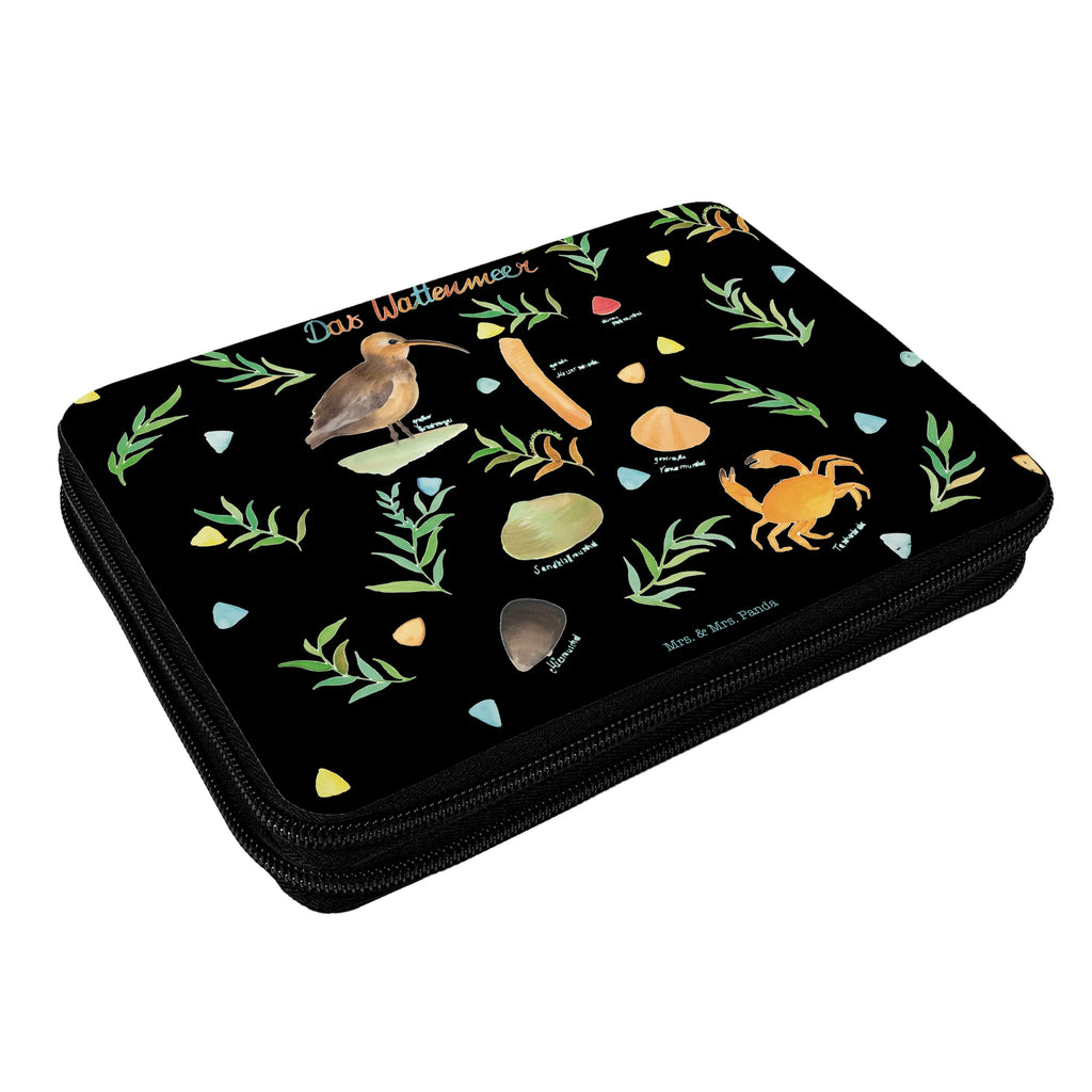 Leather folder Wadden Sea motif, pupil, pencil case, pencil bag, child, gift, primary school, school, enrolment, pen roll, Nature, joy of life, love, Flood, Nature Motif, Sea, Birds, Shell, Wadden Sea, Baltic Sea, Ebb, Gift Maritime, Lake, North Sea, Decoration Bathroom
