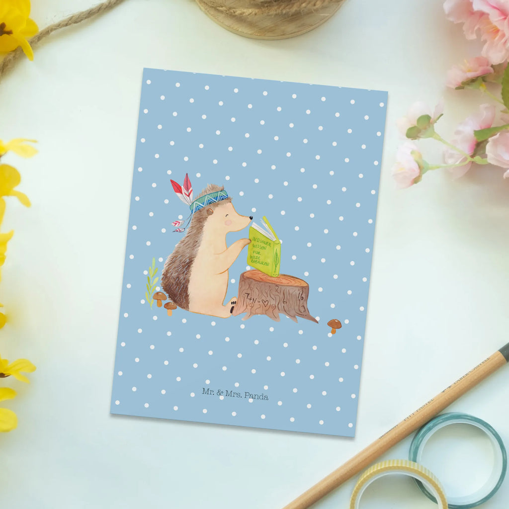 Postcard Hedgehog feather headdress Einladungskarte, Einladungskarten Geburtstag, Grußkarte, Einladung, Dankeskarte, Ansichtskarten, Karte, Ansichtskarte, Postkarte, Geburtstagskarte, Geschenkkarte, Einladung Geburtstag, Waldtiere, Tiere, Indianer, Abenteuer, Lagerfeuer, Igel, Camping