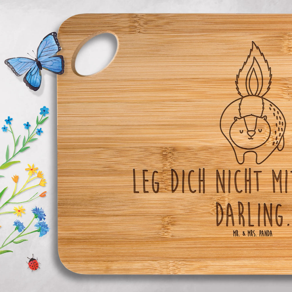 Bambus - deska do krojenia skunks atak Holzbrettchen, Frühstücksbrett, Schneidebrett, Servierbrett, Holzbrett, Küchenbrett, Hackbrett, Brett, Stinktier, Skunk, wütend, Raubtier, Drohung, Wildtier, Stinker, Stinki